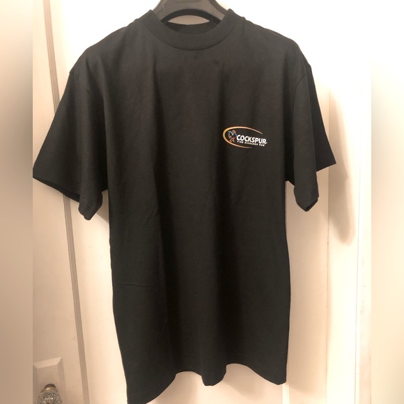 MEN’S IRIE BLUE CREW NECK TSHIRT - NWOT - LOGO COCKSPUR FINE BARBADOS RUM - Picture 1 of 9